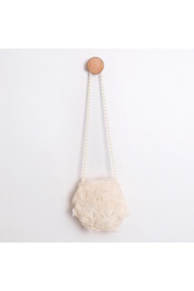 ministok White Rose Lace Textured Tutu Skirt Baby Girl Dress with Bag Accessories