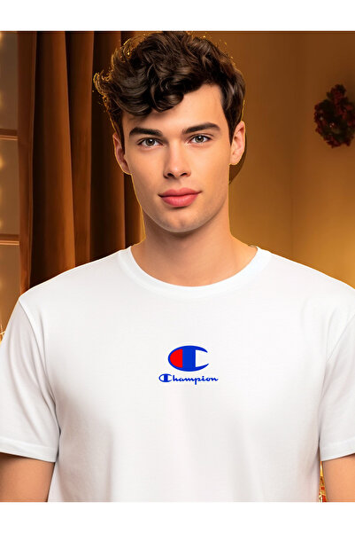 Free Tarz Champion Printed Blue New Design White T-Shirt