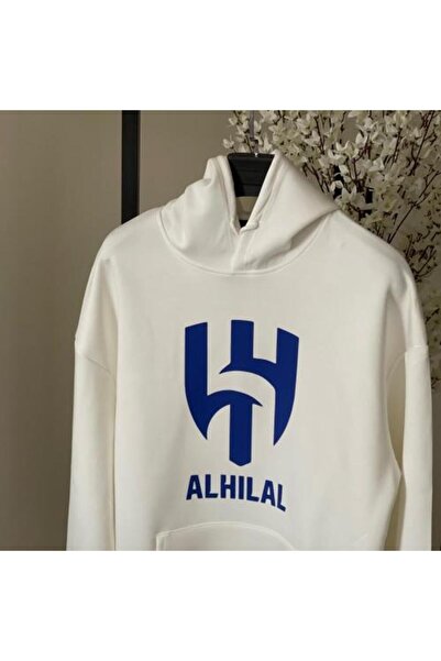 aryna Al Hilal Oversize White Pullover Hoodie