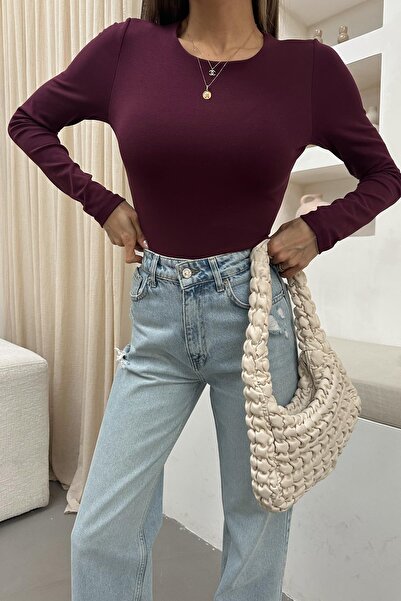 mylove Pre-Lined Basic Blouse Burgundy