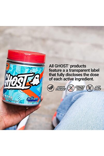 Ghost Intra Workout Powder - BCAAs & EAAs & Hydration (20 Servings, Blue Raspberry)