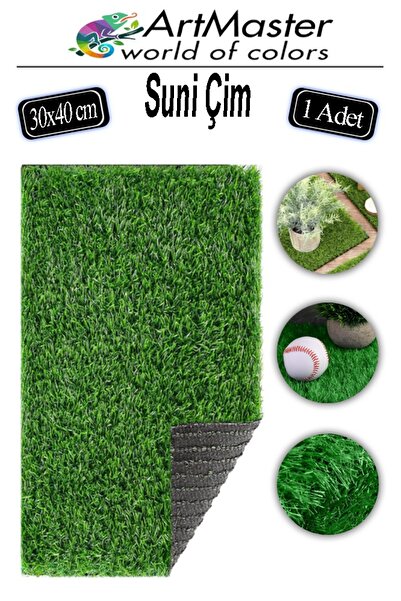 Artmaster Yapay Çim 30x40 cm 1 Adet A3 Boyutunda Dekoratif Maket Çim Yapay Çi...