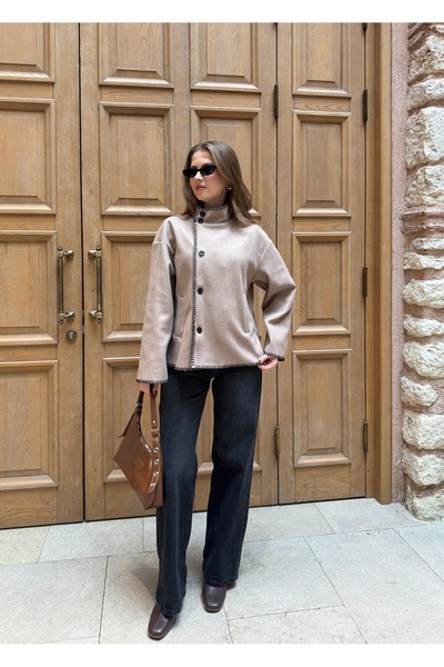 Lila Moda Shepherd's Stitch Buttoned Cardigan