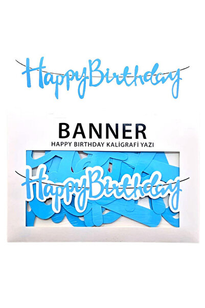 FESTİLO لافتة عيد ميلاد سعيد بخط الخط العربي، كتابة عيد ميلاد سعيد باللون الأزرق