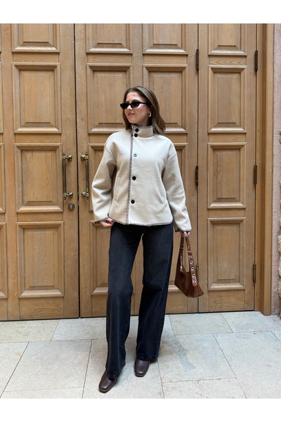 Lila Moda Shepherd's Stitch Buttoned Cardigan