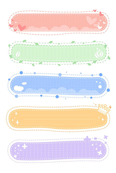 TELLGRAF مجموعة ملصقات الأسماء ذات الطابع القلبي (2x8 سم 24 قطعة)