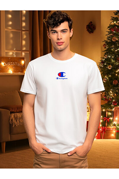 Free Tarz Champion Printed Blue New Design White T-Shirt