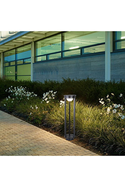 HAMER كشاف بوابة خارجي طول 60 سم اسود لون الانارة اصفر