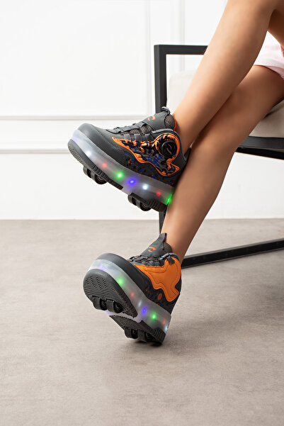 RGV Patented Light-Up Sports Shoes 4-Wheel Skates – Lights On/Off with Button