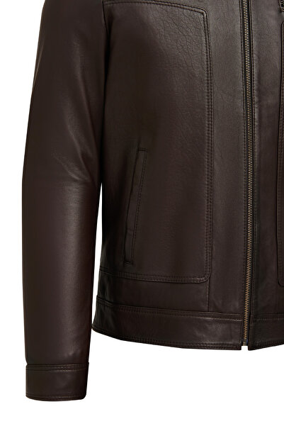 Derimod Felibe Men's Brown Leather Jacket 25Wge64321M