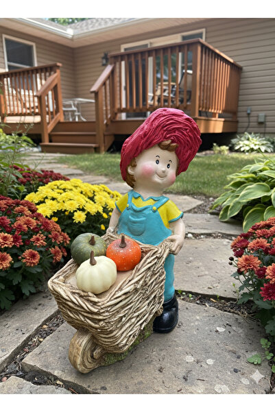 İki Cadı Tasarım Arabalı Çocuk Bahçe Dekor Heykel , Bahçe ,Ev , Ofis Dekorati...