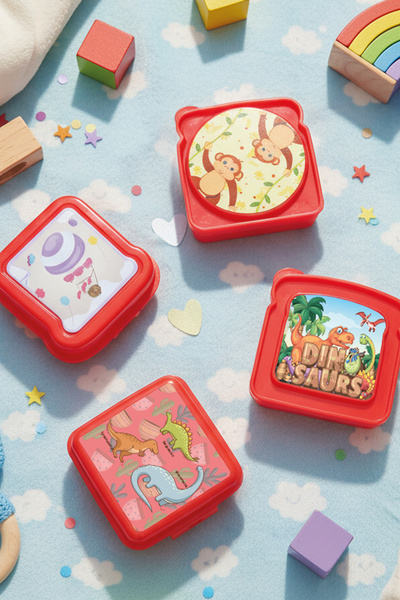 M&L LUNCH BOX مجموعة صناديق غداء للأطفال مكونة من 4 قطع - حاوية تخزين سعة 500...