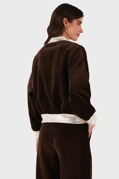 Via Dante Oversized Fit College Collar Zippered Jacket Jacket 69143940