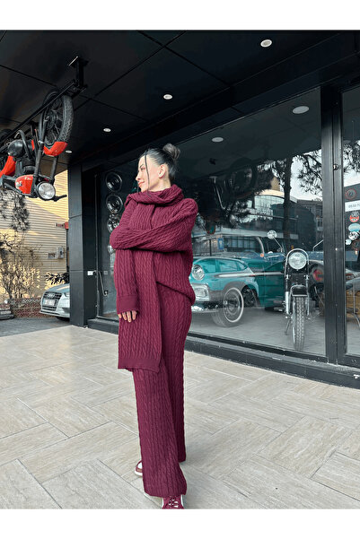 LYCIA ATKILI SAÇ ÖRGÜ PANTOLON KAZAK TAKIM