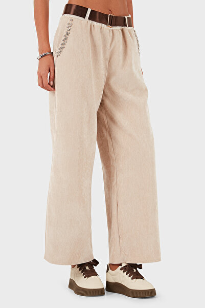 Via Dante φαρδύ μπατζάκι Παντελόνι με λεπτομέρεια τσέπης σε κανονική μέση ΠΑΝΤΕΛΟΝΙ 69143990