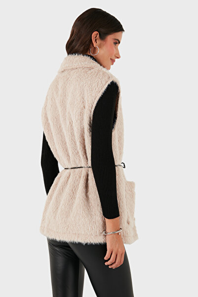 Via Dante Γούνινο γιλέκο Regular Fit διπλό πέτο με λεπτομέρεια με κορδόνια στο γιακά ΓΙΛΕΚΟ 68821807