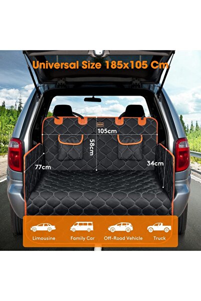 JOEJOY Car cover for dogs with side protection, non-slip, scratch-resistant, for