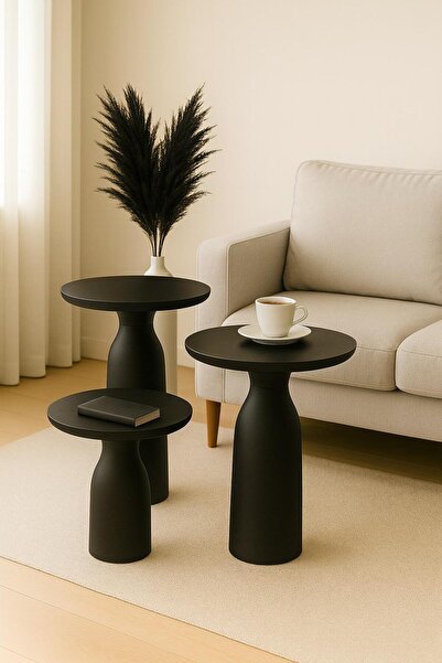 Trendcüzdan MANTAR SEHPA TREND SİYAH 3 PARÇA