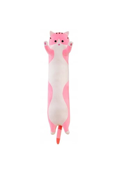 OEM Long Cat Plush Toy / Pillow, 85 x 18 x 17 cm, White-Pink