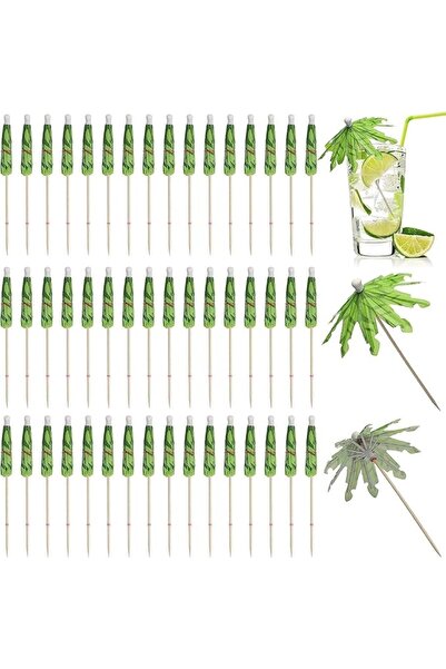 Arabest 50 Pcs Cocktail Umbrellas for Drinks, Parasol Cocktail Umbrellas Sticks, with Wood Toothpicks