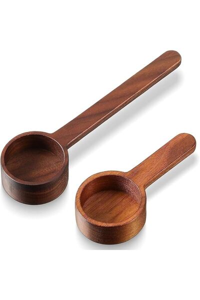 Arabest 2Pcs Wooden Coffee Scoop, Black Walnut Wood Coffee Scoop, for Coffee Beans, Protein Powder, Spices
