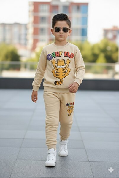 KOKOŞ BEBEK Carfield Boys' Tracksuit Set - Age 2/8 - 31558