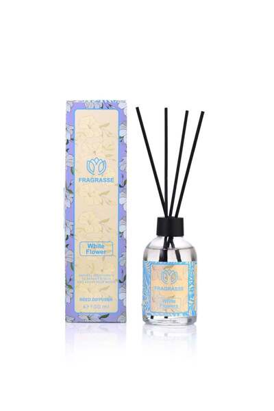 Fragrasse - Luxury Reed Diffuser, Tropical White Flowers Scent, 100 ml