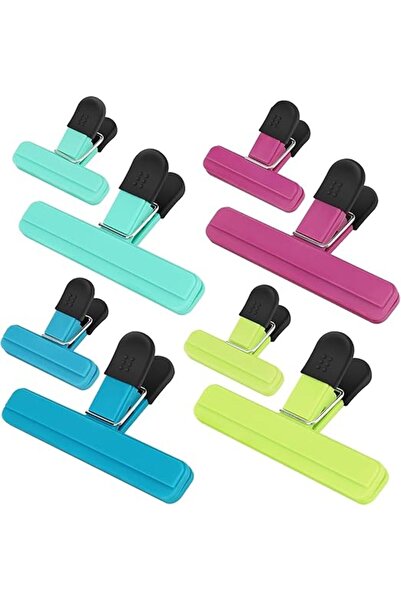 Arabest مجموعة من 8 مشابك رقائق البطاطس، مشابك طعام، مشابك أكياس مفتوحة واسعة...