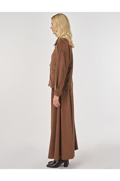 KYR Suede Suit with Skirt Mocha