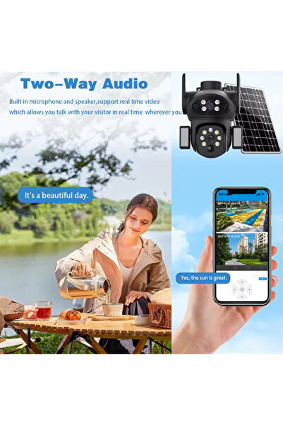 Makrystorm 4K 8MP Dual Lens 4G Solar Powered Outdoor Security Camera, IP66 Waterproof with 128GB SD Card