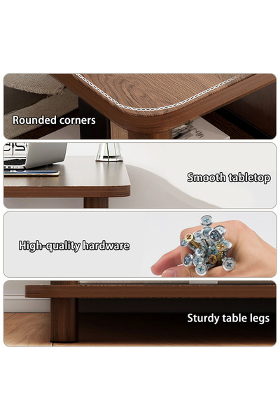 Sinyin Coffee Table,2 Tier Wooden End Table,Sofa Table with Open Storage Space,Furniture Table