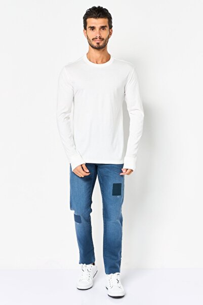 Allbirds Men Crew Neck Solid Long Sleeve T-Shirt, White