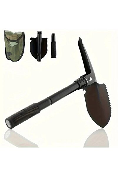 HPYTECH KATLANIR KAMP & BAHÇE KÜREĞİ-KAZMASI,ÇOK FONKSİYONLU, PUSULALI,TESTER...