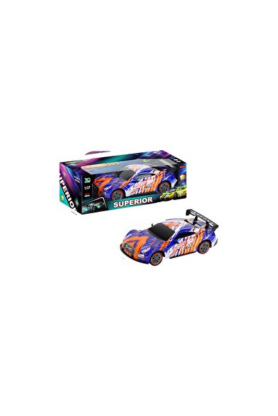 Toysea 1:12 Scale RC Racing Car with Bright LED Lights and USB Charger, 4 Function Remote Control Car.