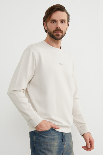 Fulla Moda Basic Crew Neck Modal Fabric Sweatshirt