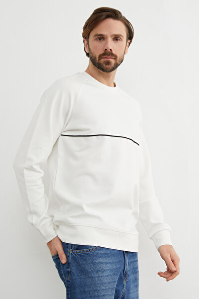Fulla Moda Contrast Piped Detail Crew Neck Sweatshirt