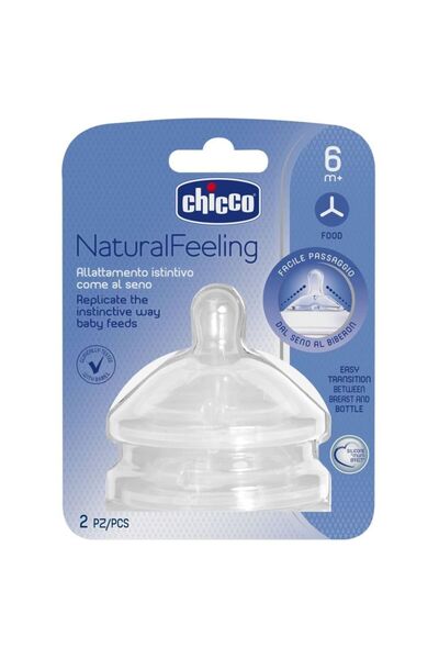 Chicco NaturalFeeling Teat 6m+ Food Flow, 2 pieces