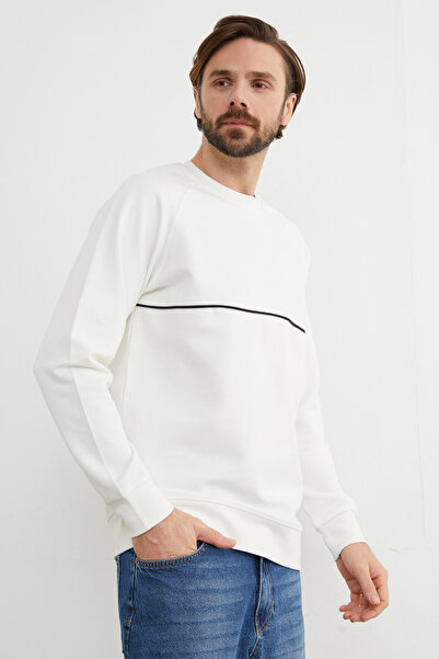 Fulla Moda Contrast Piped Detail Crew Neck Sweatshirt