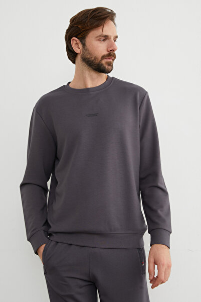 Fulla Moda Basic Crew Neck Modal Fabric Sweatshirt