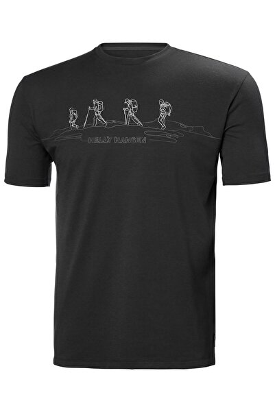 Helly Hansen Skog Recycled Graphic Erkek Haki Yuvarlak Yaka Tişört