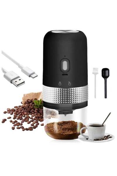 fulina Portable Coffee Grinder with Coffee Spoon, Electric Rechargeable Burr Coffee Grinder