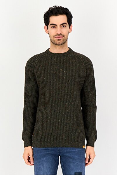Timberland Men Crew Neck Knitted Sweater, Army Green