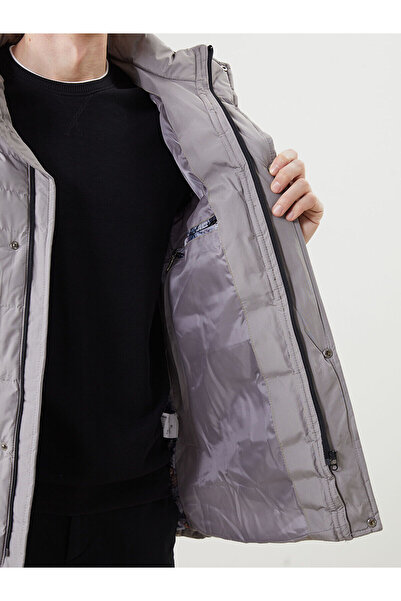 LC Waikiki Beige Standard Fit Hooded Men's Puffer Coat