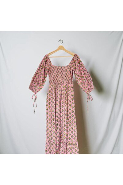 Mryelh Ramadan Dress Shirred Maxi pink