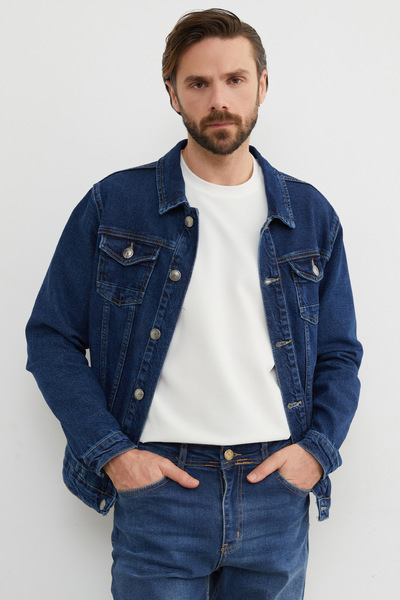 Fulla Moda Buttoned Pocket Denim Jacket