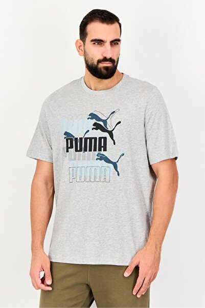 Puma Men Sportswear Fit Short Sleeve Outdoor T-Shirt, Heather Grey