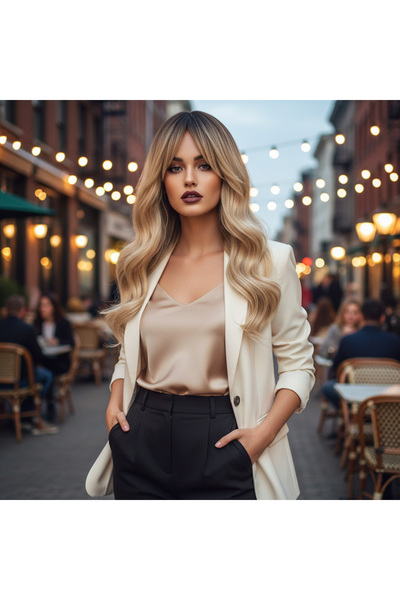 BilfolD شعر مستعار متوسط الطول من الألياف الاصطناعية من دالي بيرشيمي / بني بل...