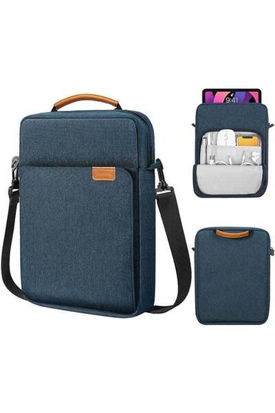 fulina 9-11 Inch Tablet Sleeve Bag, Handle Carrying Case with Shoulder Strap, Dark Blue