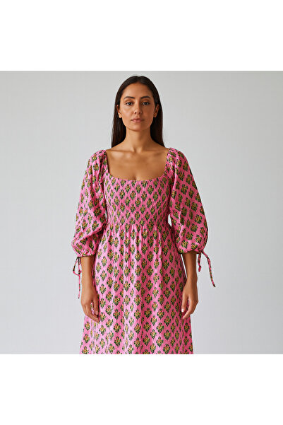 Mryelh Ramadan Dress Shirred Maxi pink