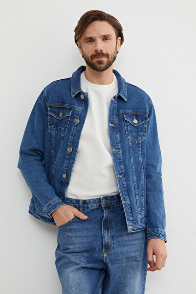 Fulla Moda Buttoned Pocket Denim Jacket